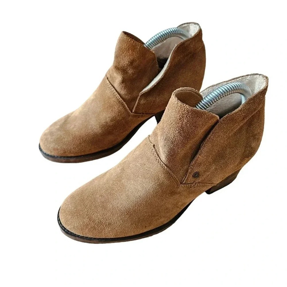 BearPaw Cow Suede Fleece Lined Women's Ankle Boots Size 7.5 - Picture 3 of 16